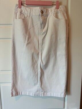 Be-Girl White Denim Skirt Size M